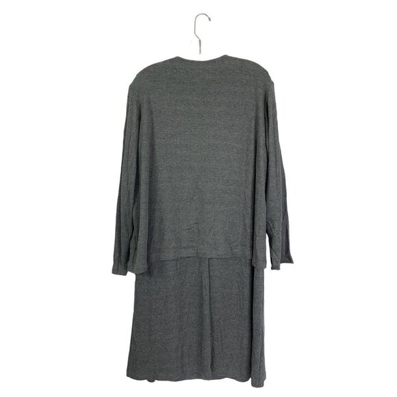 Jessica Howard Women's Plus Size Charcoal Dress & Cardigan Set - Picture 2 of 9